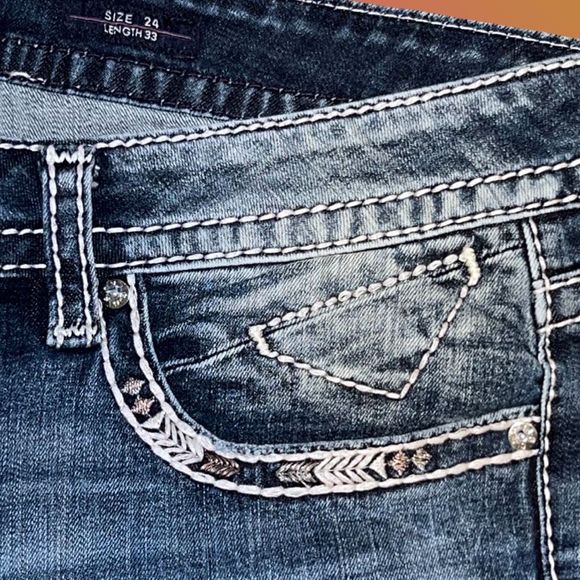Plus Size Vigoss Bedazzled The New York Bootcut Jeans Size 42x31 - Picture 3 of 5